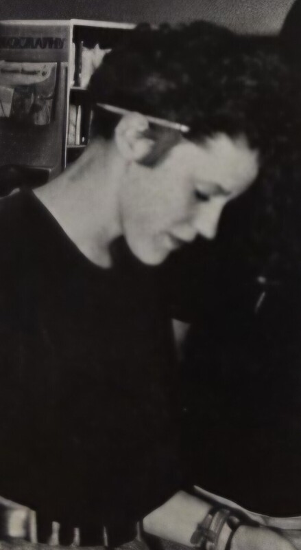 Holly Grzyb in a black and white photo from an old Lapeer yearbook