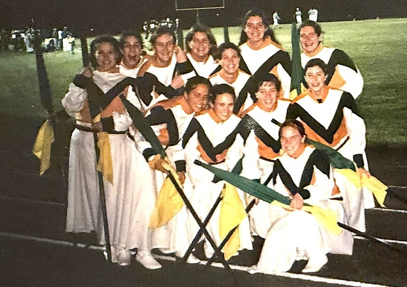 Sarah Clemens in Lapeer color guard from the year 2000
