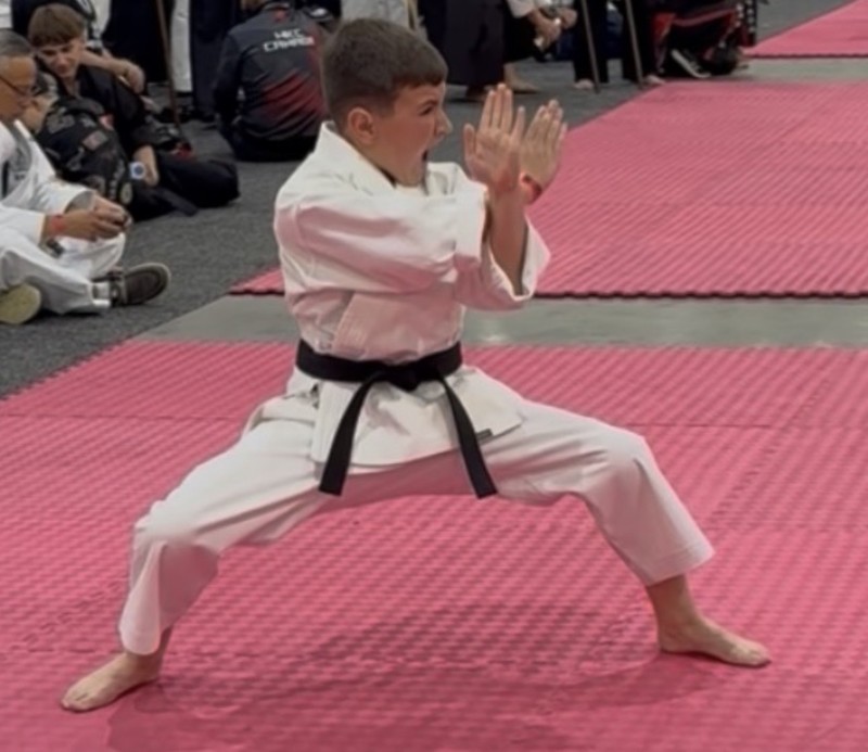 Brody Kosemba at a karate competition 
