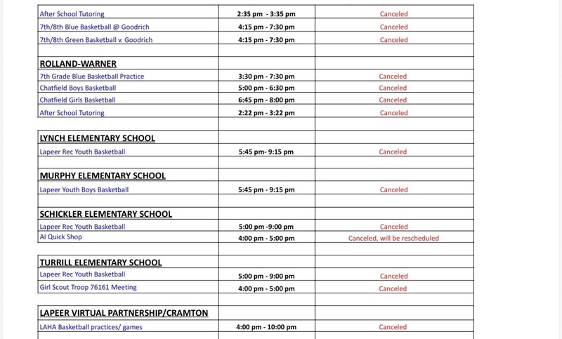 After-school activities Jan. 26
