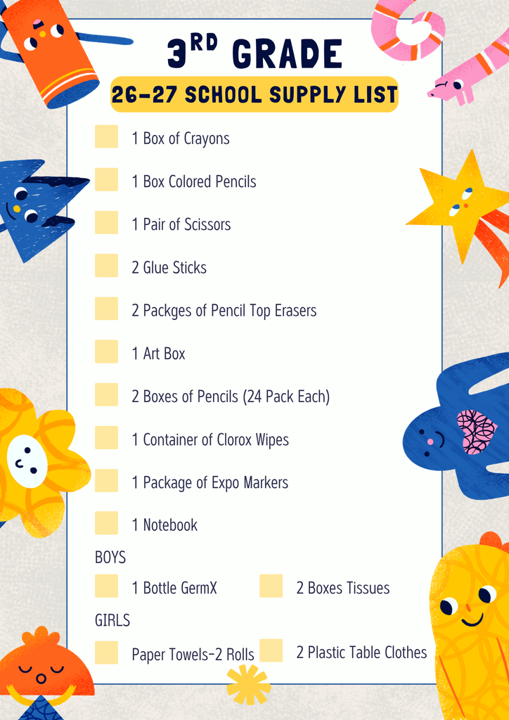 Elementary School Supply List