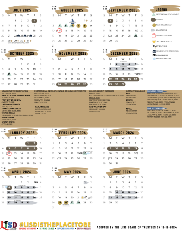 Lisd School Calendar 1 LISD 25-26 Scholastic Calendar | Francisco S. Lara Academy