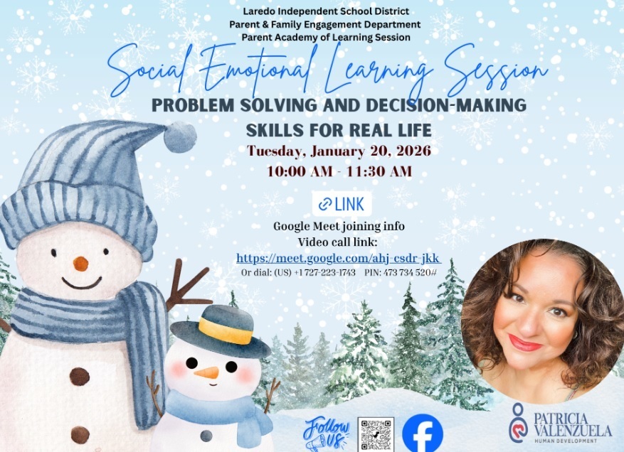 Social Emotional Learning Session - Tuesday, Jan. 20, 2026 Online Session