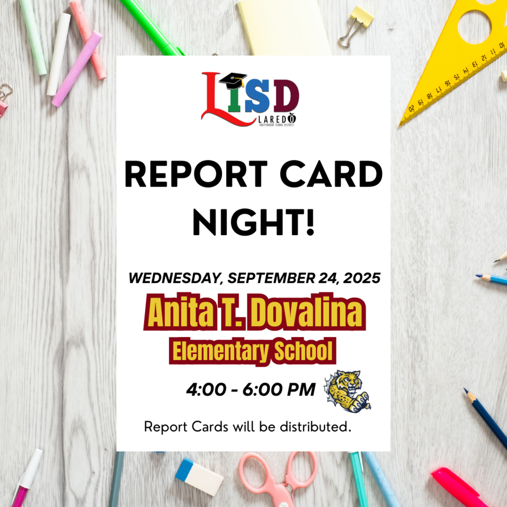 Report Card Night flyer for Sept 24