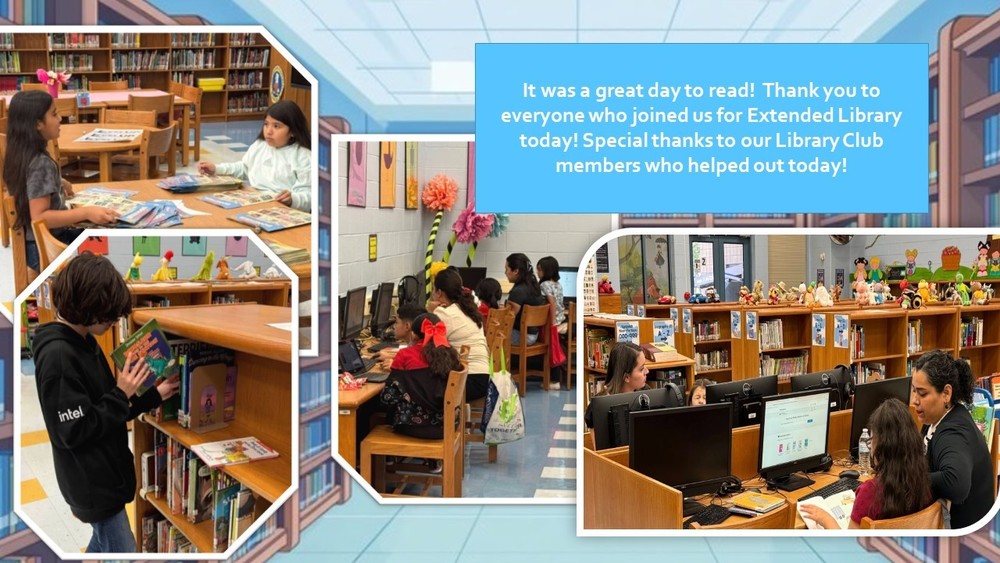 It was a great day to read!  Thank you to everyone who joined us for Extended Library today! Special thanks to our Library Club members who helped out today!