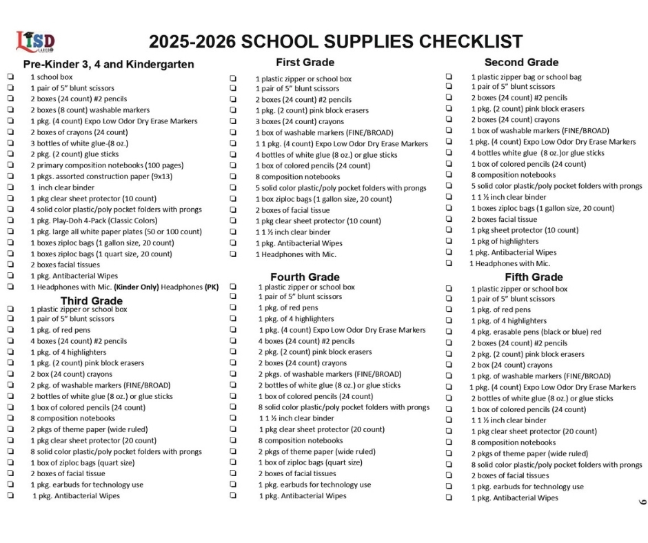 supply list