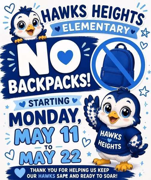 As we get close to the end of the school year, LISD has implemented a no backpack policy for the last two weeks of school.