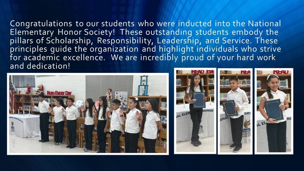 Congratulations to our students who were inducted into the National Elementary Honor Society!