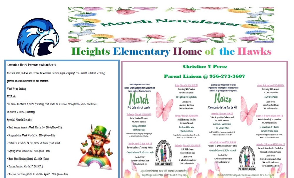 Heights - March 2026 Newsletter & Calendar