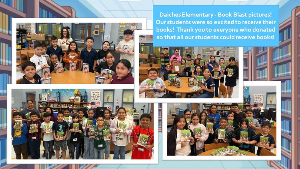 Book Blast pictures!  Our students were so excited to receive their books! 