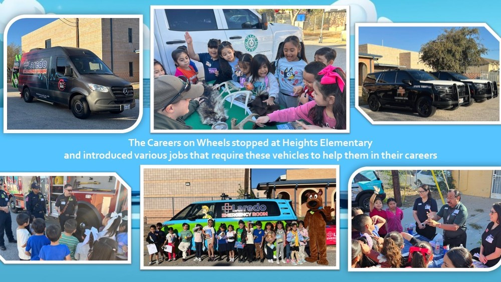 The Careers on Wheels stopped at Heights Elementary  and introduced various jobs that require these vehicles to help them in their careers