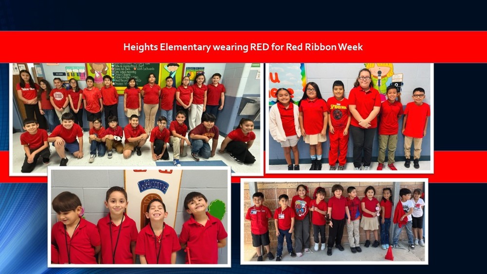 Heights Elementary wearing RED for Red Ribbon Week