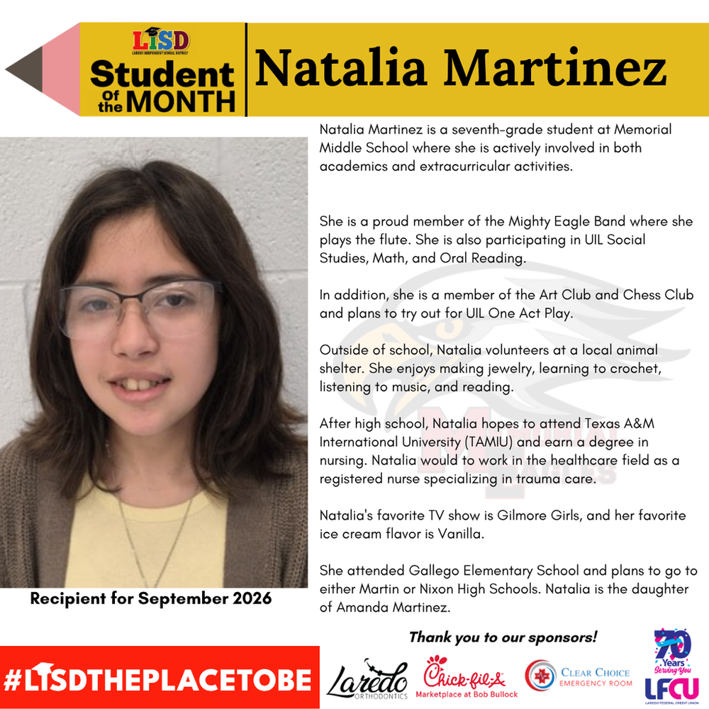 Natalia - Student of the Month