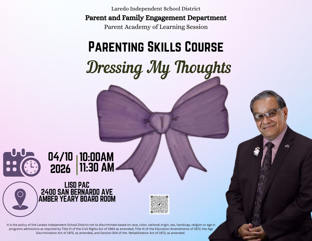 Parenting Skills Course - April 10, 2026 - 10 am @ LISD PAC - Amber Yeary Board Room