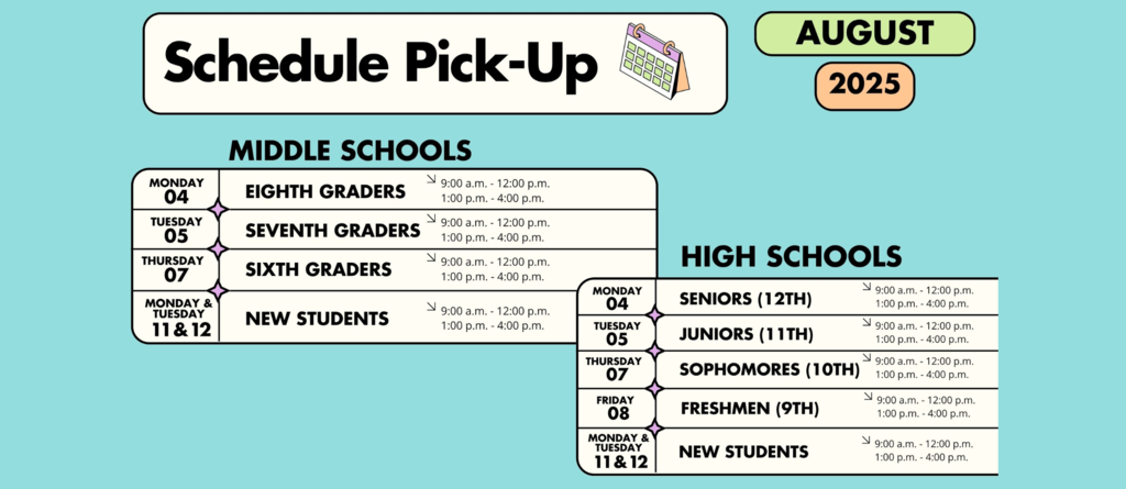Middle School Schedule Pick-Up