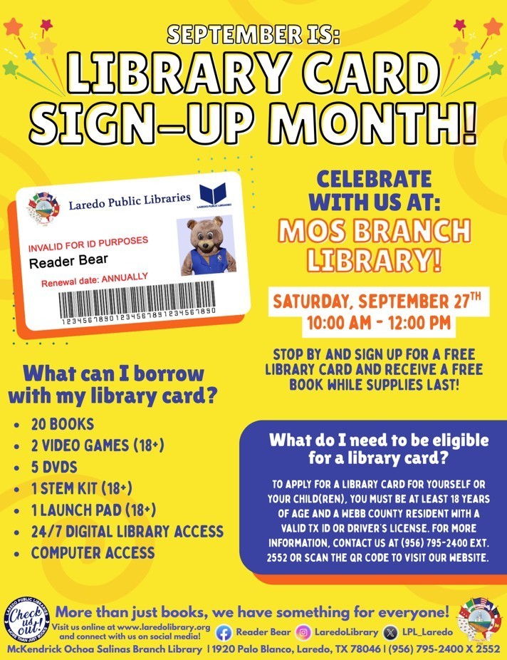 Library Card Sign-up Month!