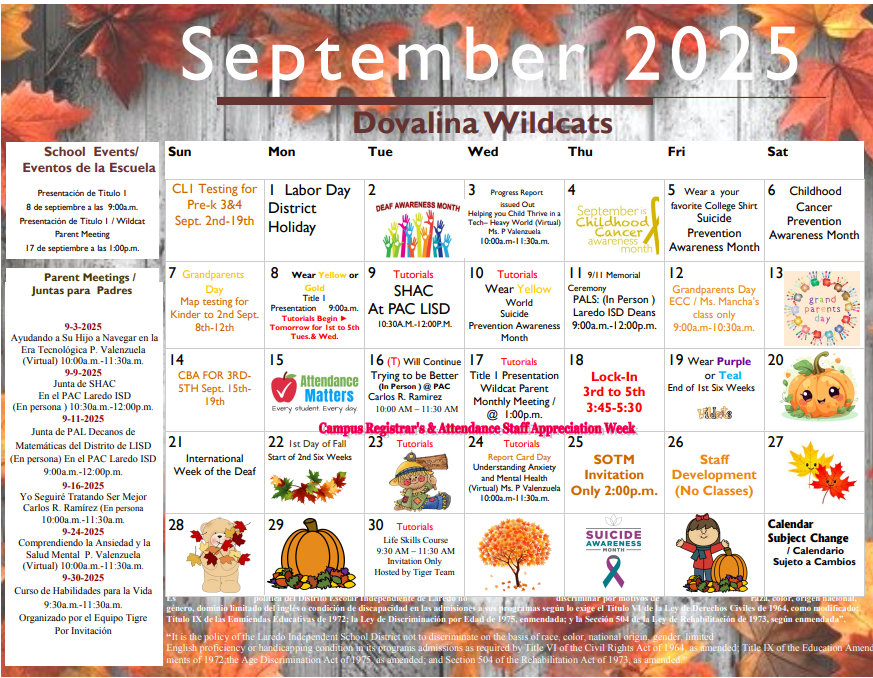 sept calendar