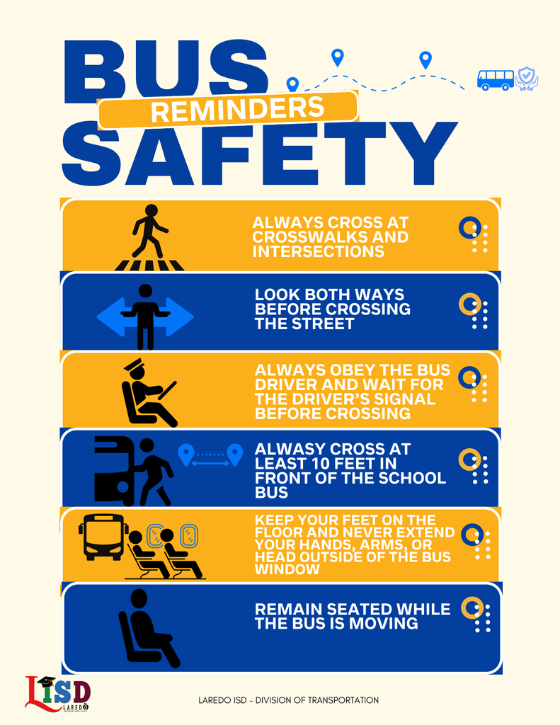 Bus safety reminders