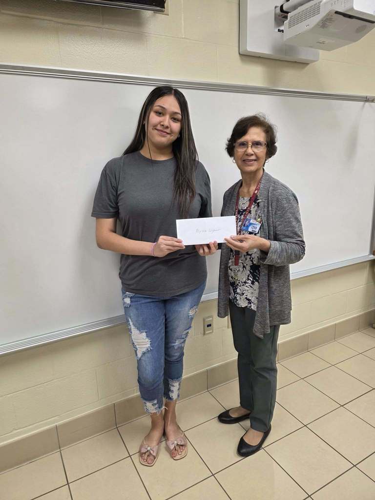 student receiving envelope