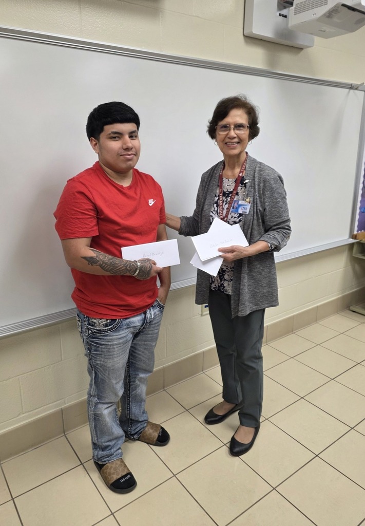 student receiving envelope