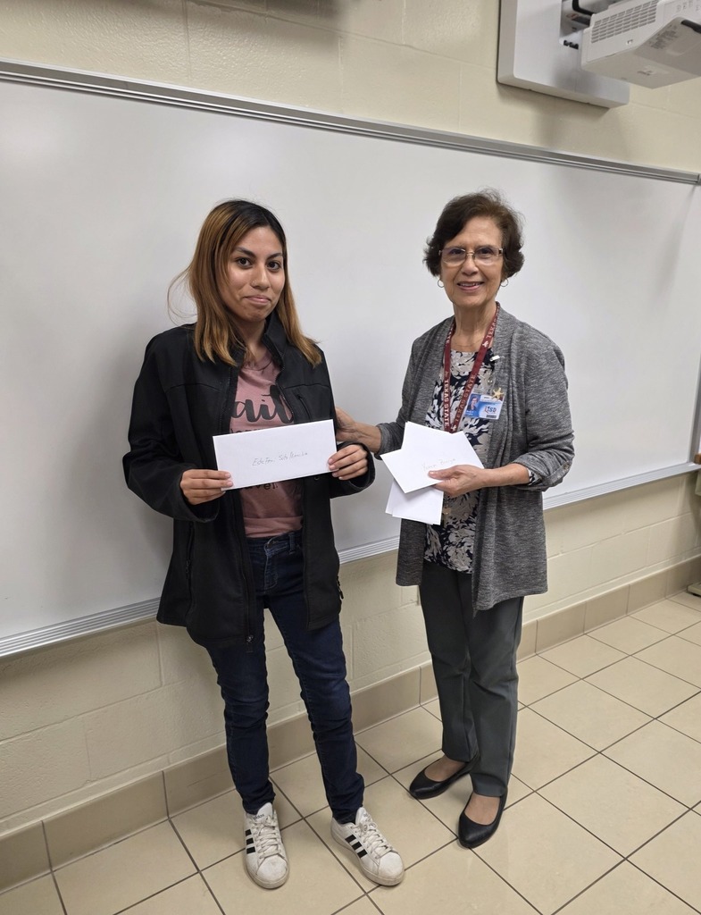 student receiving envelope