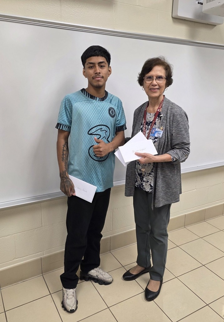 student receiving envelope