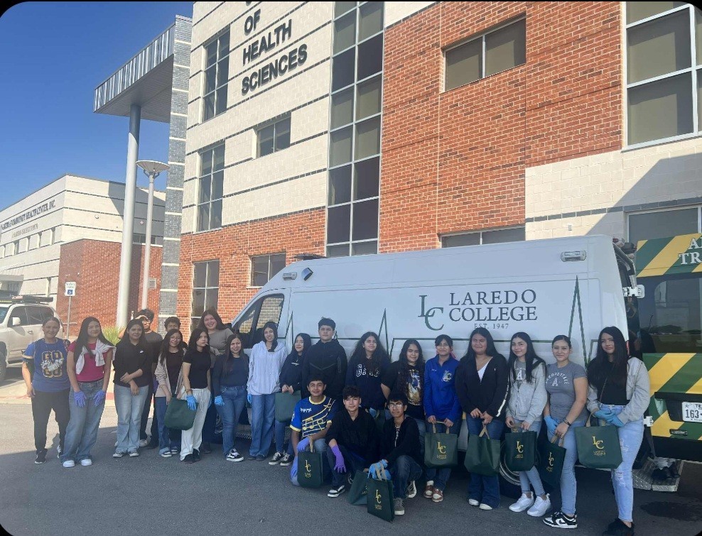 Christen Middle GEAR UP students exploring medical careers at Laredo College.