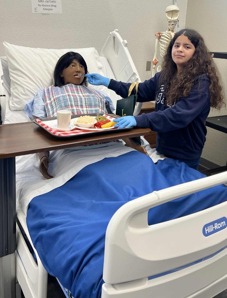 Christen Middle GEAR UP students exploring medical careers at Laredo College.