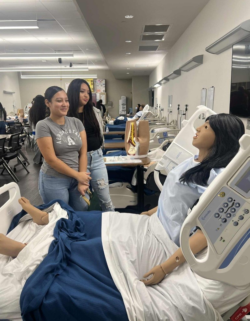 Christen Middle GEAR UP students exploring medical careers at Laredo College.