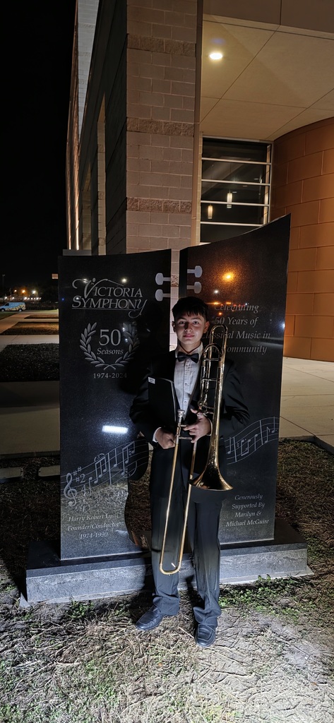  Congratulations to Joaquin Lopez on auditioning and qualifying for a spot in the TMEA Region 14 High School Honor Winds!  Joaquin participated in the high school Region 14 concert and clinic Friday and Saturday December 12th and 13th at the Victoria Fine Arts Center in Victoria, TX.  He was the ONLY middle school student to earn a spot in the Honor Winds group comprised of the top high school band students from region 14(Laredo, Victoria, Corpus Christi)