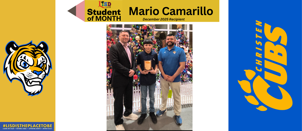 Student of the Month for December Mario Camarillo
