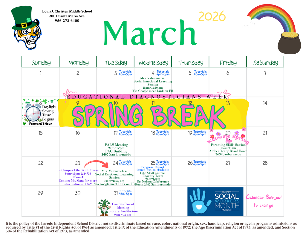 March Calendar