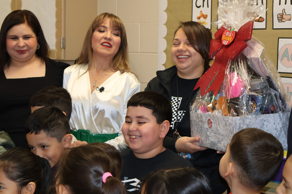 Ms. Christina Perez was honored as March Teacher of the Month at Santo Niño Elementary.