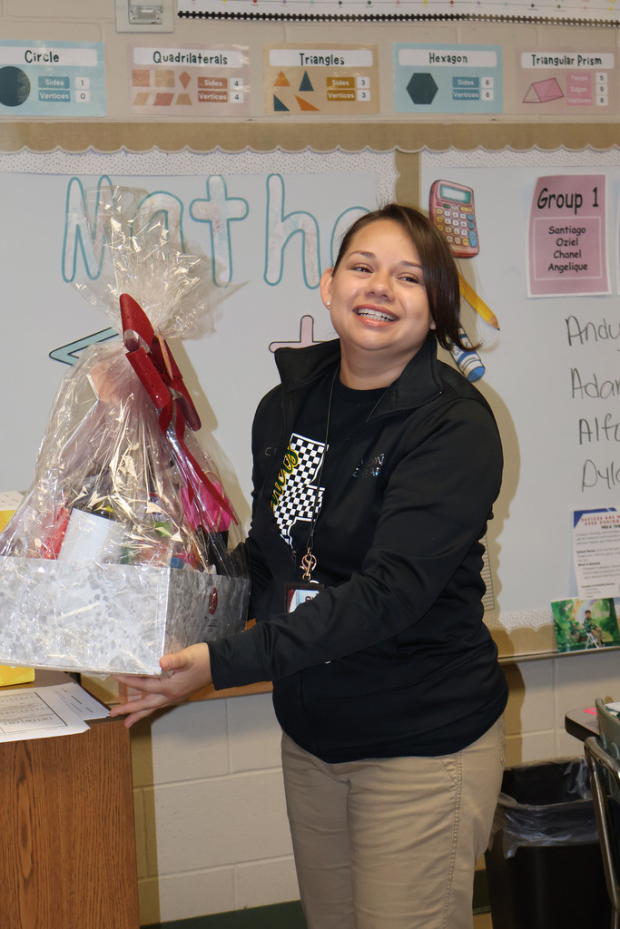 Ms. Christina Perez was honored as March Teacher of the Month at Santo Niño Elementary.
