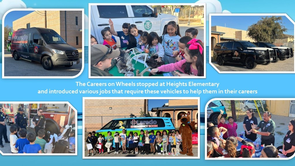 The Careers on Wheels stopped at Heights Elementary  and introduced various jobs that require these vehicles to help them in their careers