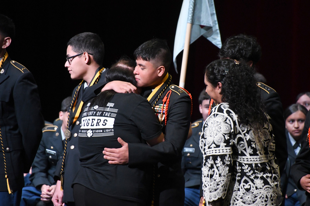 cadet recieving award by parent