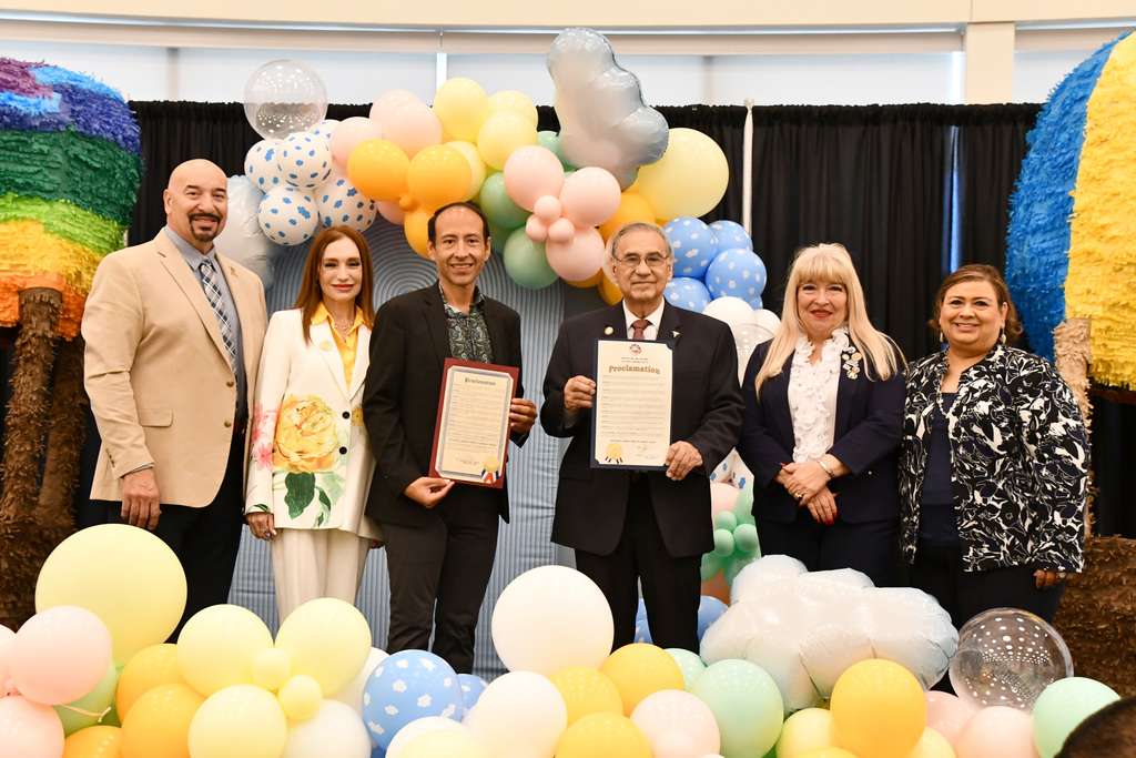 National Library Week Proclamation  conducted by Webb County Treasurer Raul Reyes and City of Laredo Mayor Dr. Victor Treviño alongside LISD administrators and Superintendent Mr. Pro