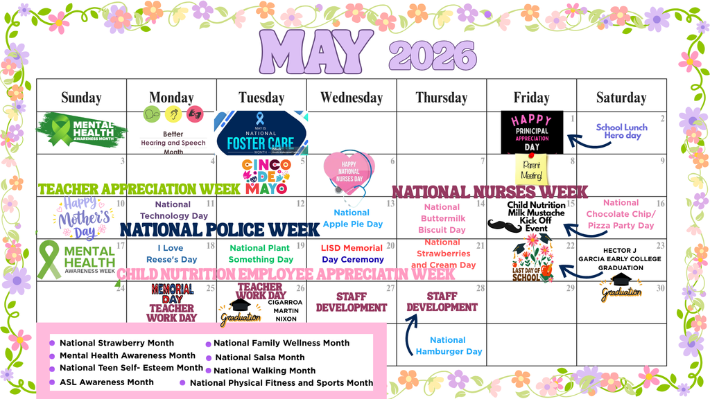 F. S. Lara May calendar