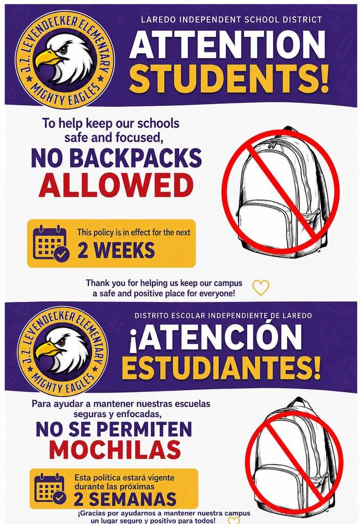 No Backpacks