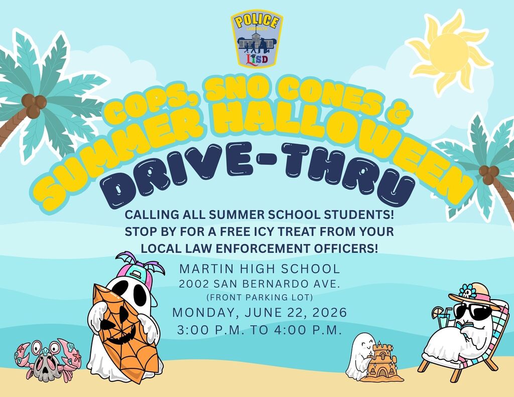 Cops, Sno Cones, and Summer Halloween Drive-Thru flyer