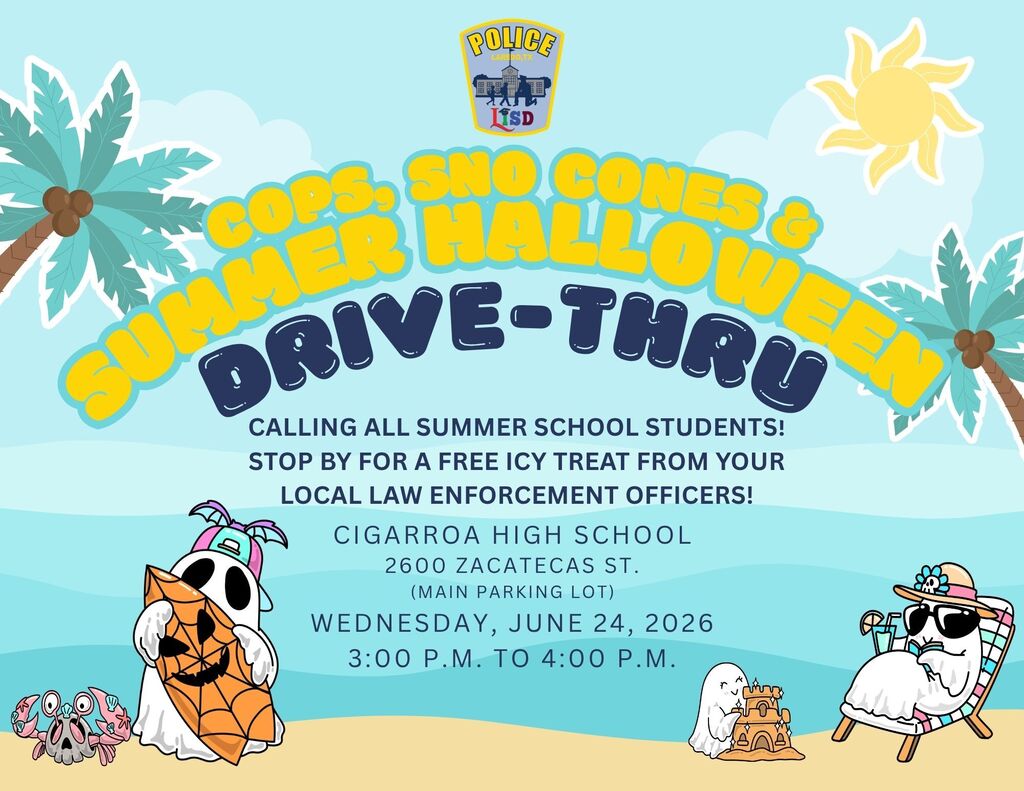 Cops, Sno Cones, and Summer Halloween Drive-Thru flyer