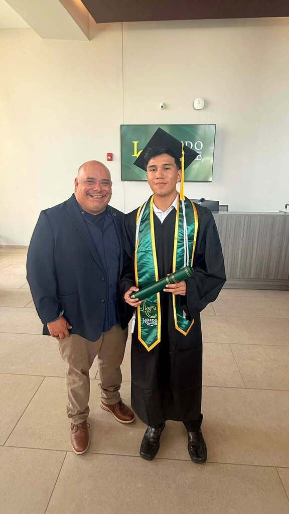 Eduardo Jimenez, a Dual Enrollment student at Sabas Perez Early College at Cigarroa High School