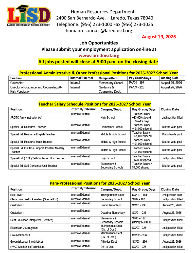Job Opportunities 1