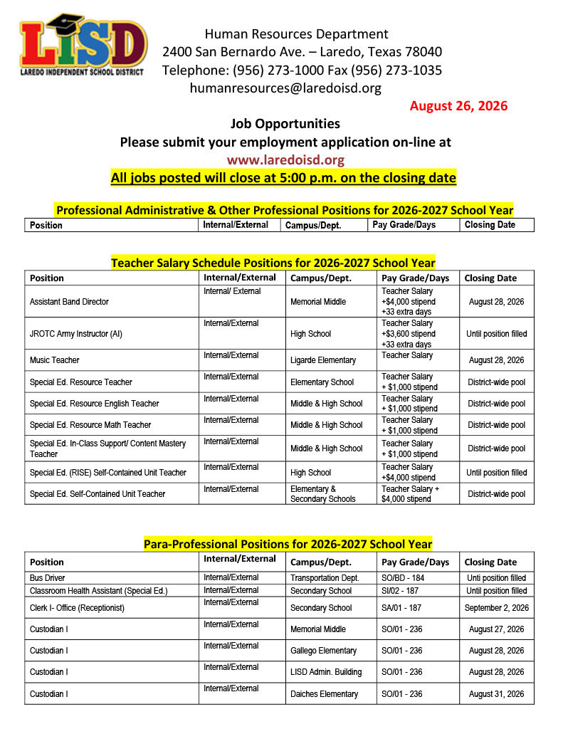 Job Opportunities 1