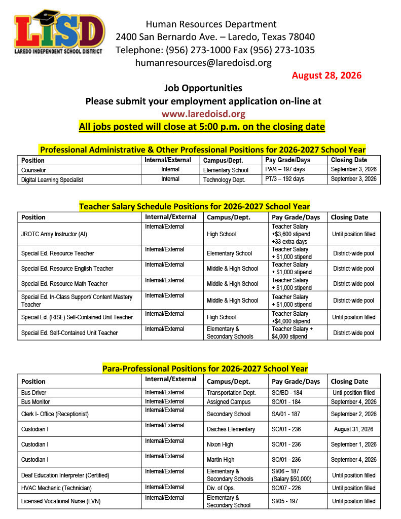 Job Opportunities 1