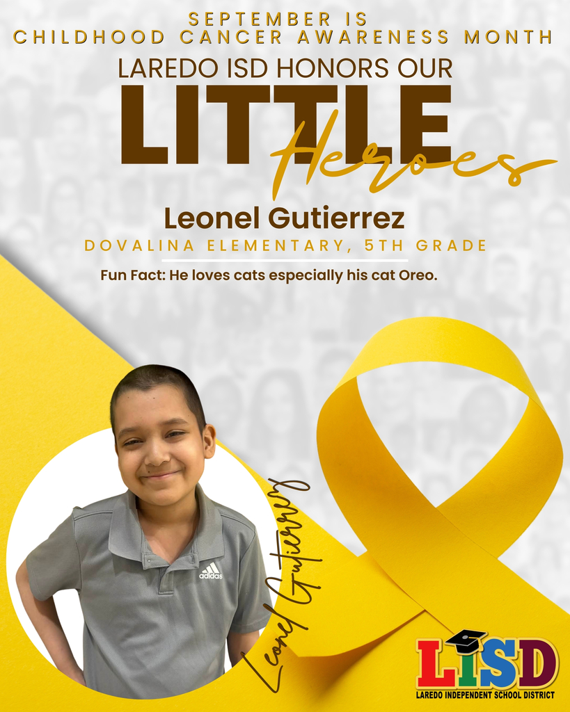 Leonel Gutierrez childhood cancer awareness month flyer