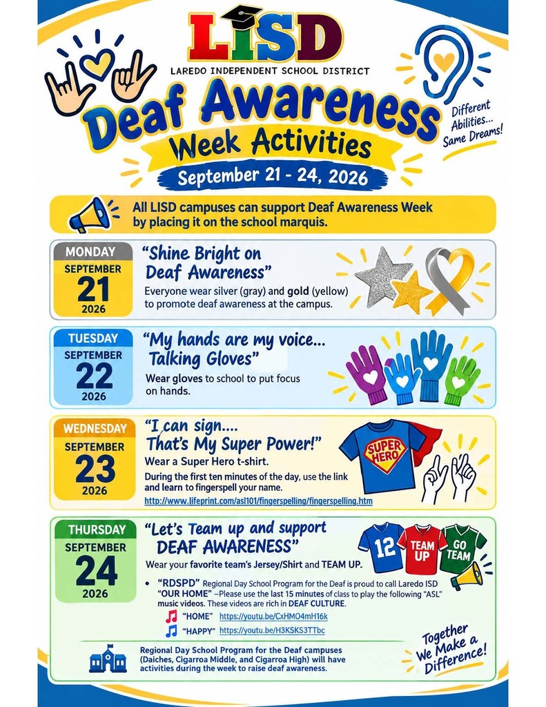 Deaf Awareness Week activities flyer