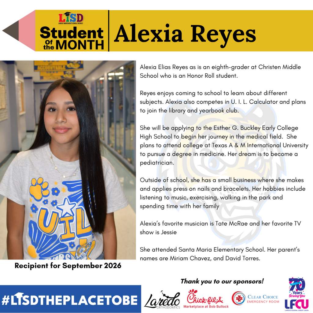 Christen Student of the Month September