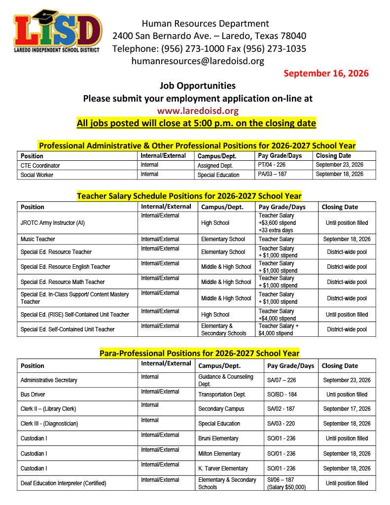 Job Opportunities 1