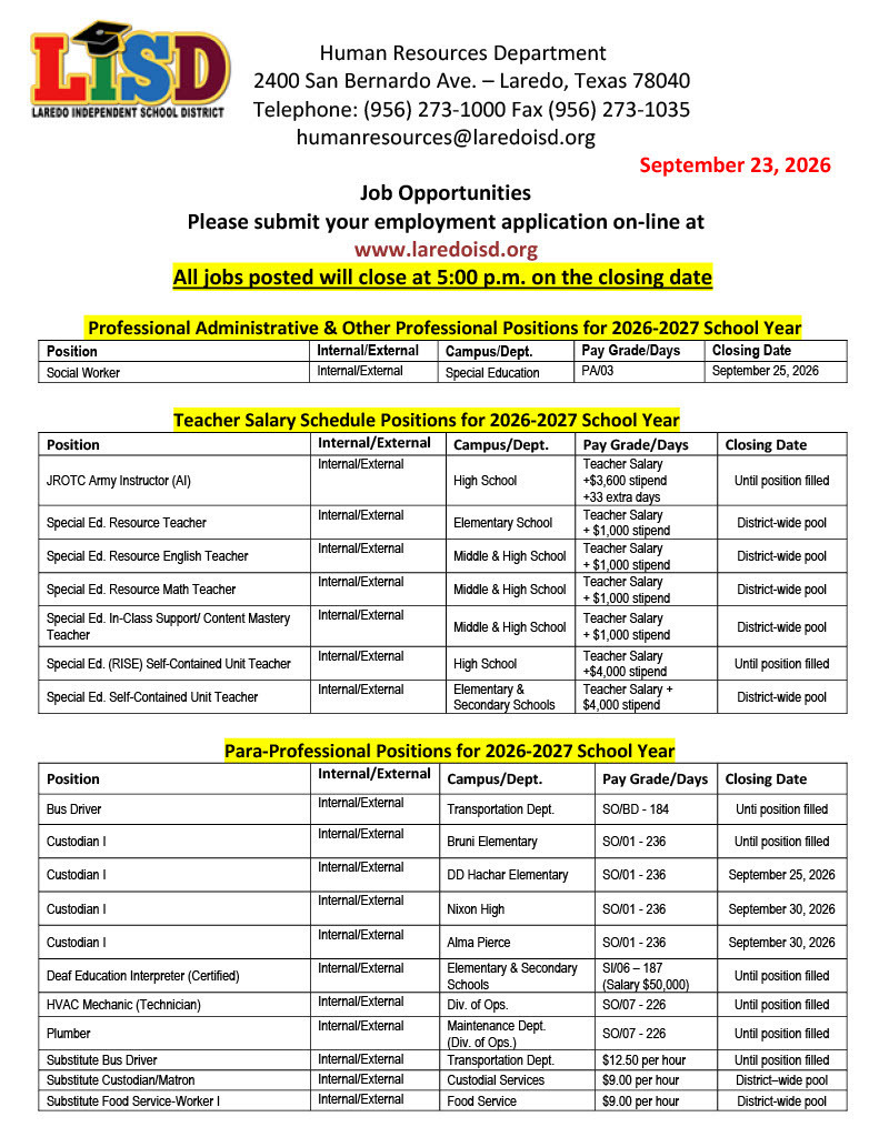 Job Opportunities 1